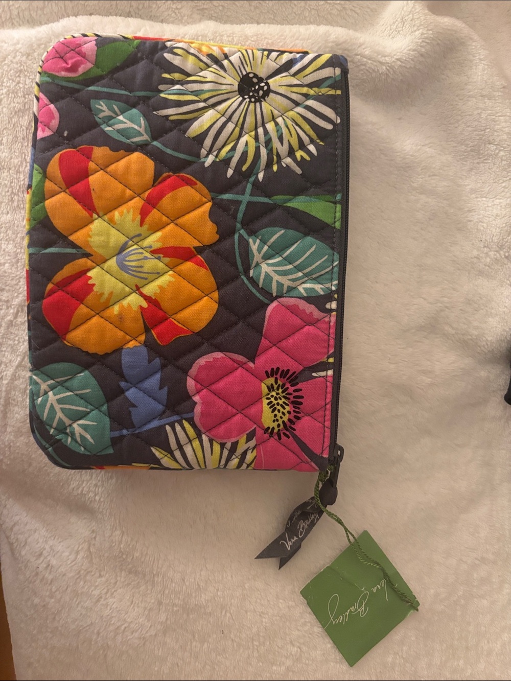 Vera Bradley Jazzy Blooms Zip Cosmetics Pouch
